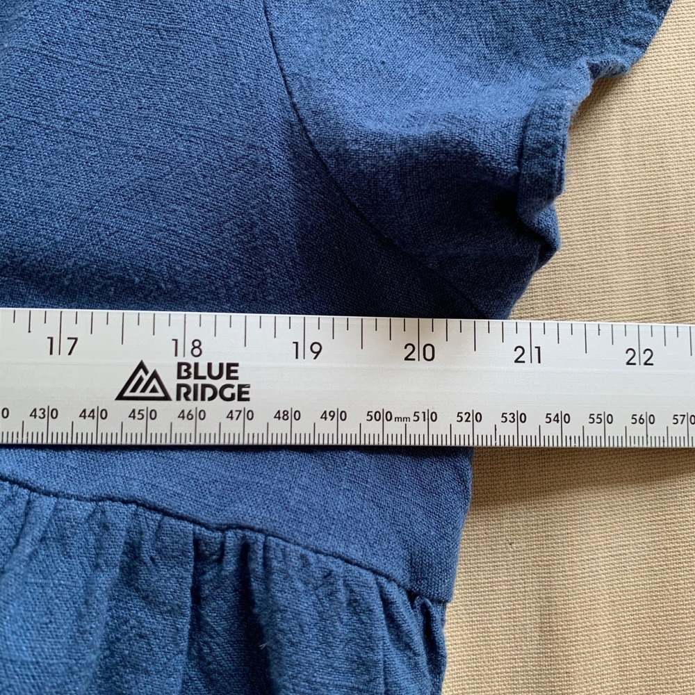 Natural Life Avery Jumpsuit Wide Leg Blue Rayon Linen Womens L Boho Short Sleeve - Picture 11 of 14